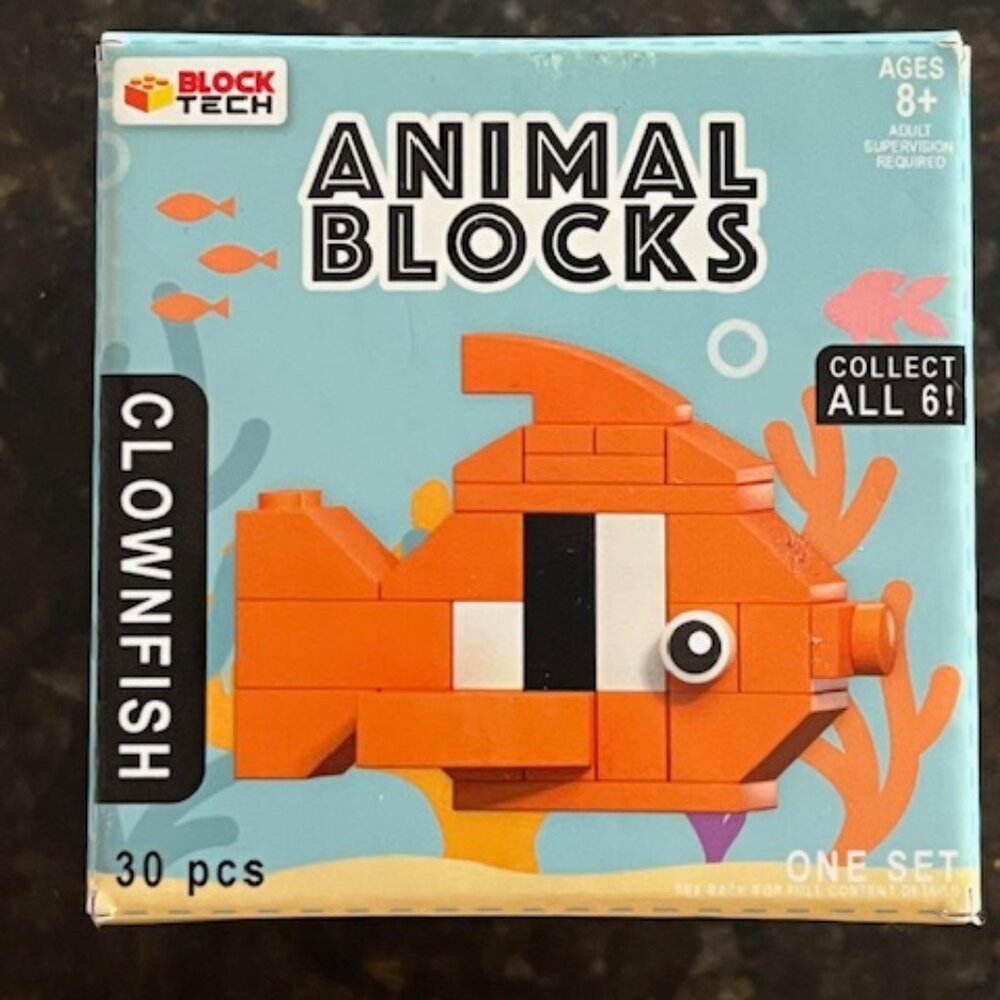 Block Tech Animal Blocks Clownfish, 30 pc's, New, Unopened